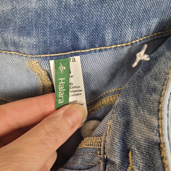 Halara Flex asymmetric wide leg jeans Size medium Stretch Boho Comfycore Casual - Picture 4 of 9